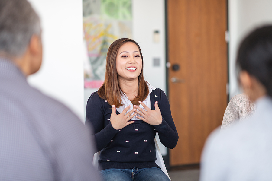 Woman speaking to group